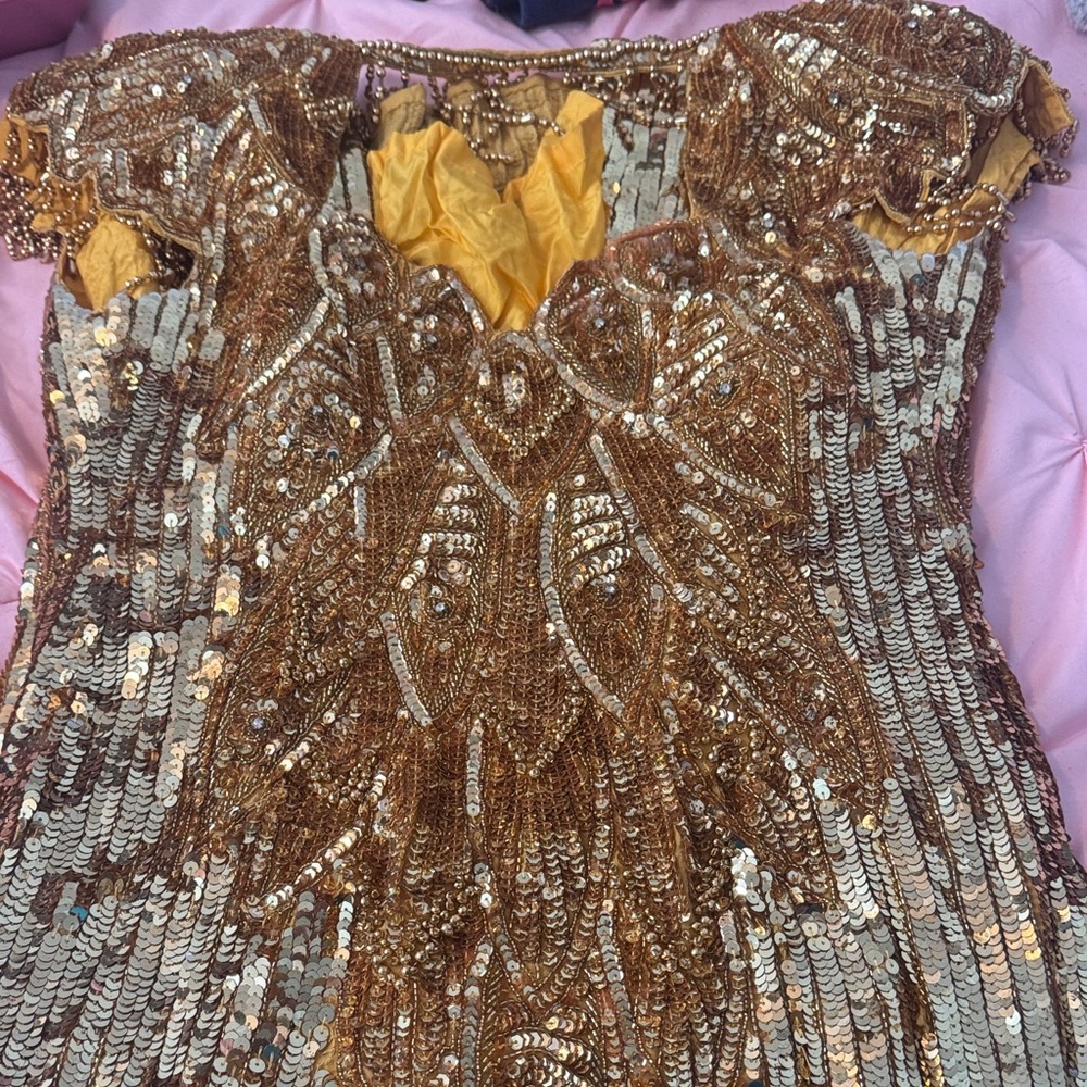 Gold Sequin Embellished Dress—vintage purchased in 1994